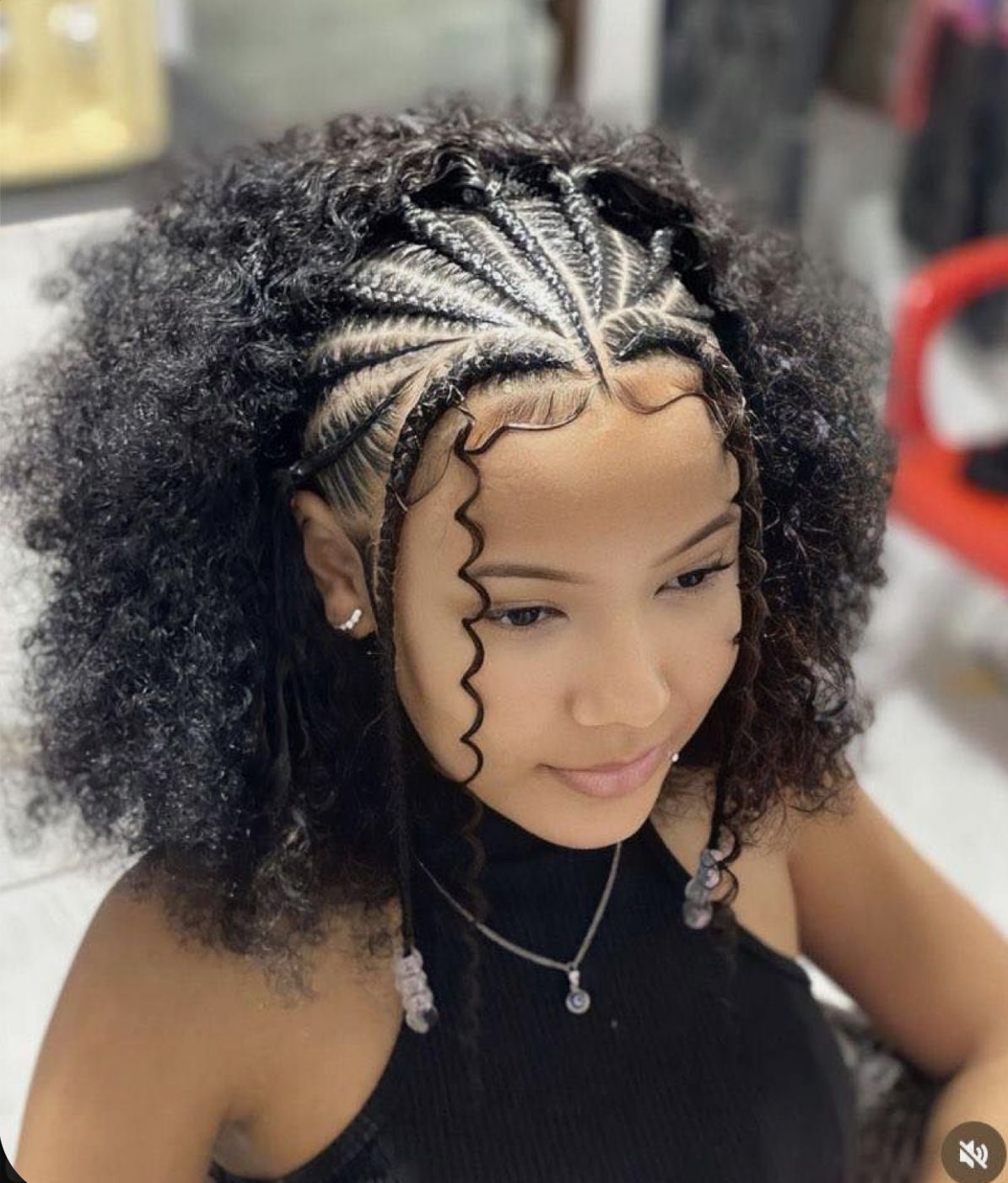 Wide shot - faux locs styling