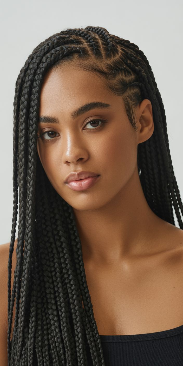 Portrait - feed-in braids